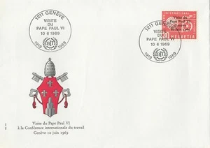 Switzerland Scott 3 0 103 FDC - 1969 Visit of Pope Paul VI - Picture 1 of 1