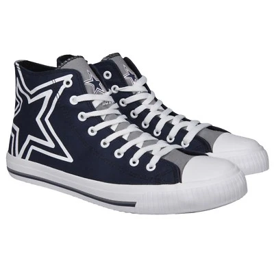 Zapatos de lona Dallas Cowboys NFL para hombre de caña alta con logotipo grande Foto 1 de 4