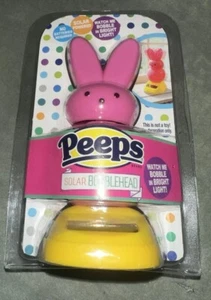 Peeps Solar Bobblehead Coniglietto di Pasqua (rosa/giallo) Figura 4,5"* NUOVO in confezione - Foto 1 di 6