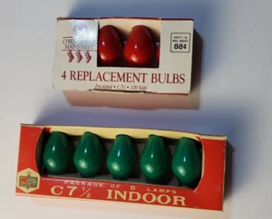Vintage lot 2 Christmas Light Bulbs Package of 5 & 4 Lamps - Picture 1 of 4