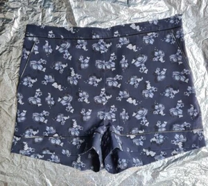 TOPSHOP SHORTS UK12 W32in L2.5in Rise 11.5in blue floral - Picture 1 of 8