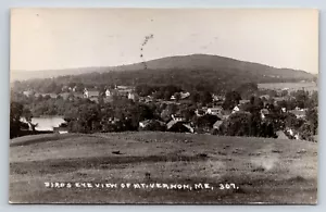 Postcard Bird's-Eye View Of Mt. Vernon, Maine 307 Rppc - Picture 1 of 2