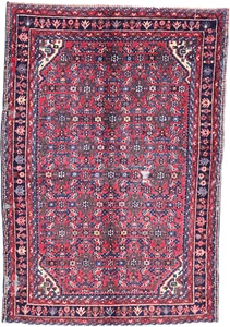 Vintage Oushak Rug, Vintage 4x6 Antique Hand Knotted Red Rug, Natural Carpets - Picture 1 of 11