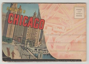Illinois, Chicago, Linen Souvenir Folder/Multi Views - Picture 1 of 1