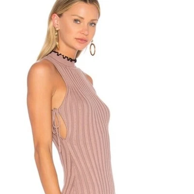 NEW Revolve NBD Hope Midi Dress High Neck Size Small Ribbed Knit Sleeveless - Image 1 of 4