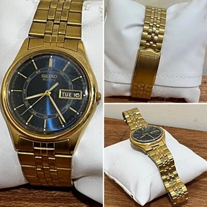 Vintage Seiko Gold Tone Stainless B-1680E - Bild 1 von 7