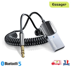 Récepteur Bluetooth 5.0 Voiture avec 3.5mm AUX Jack et USB Adaptateur Essager - Picture 1 of 12