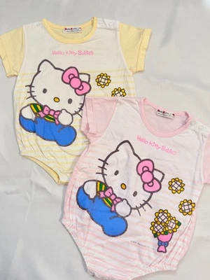 Juego de 2 mamelucos vintage Sanrio Hello Kitty Babies 6-9 m niñas retro 1996 Foto 1 de 4