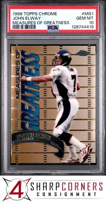 1998 TOPPS CHROME MEASURES OF GREATNESS #MG1 JOHN ELWAY HOF PSA 10 - Image 1 of 3