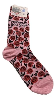 Calcetines Namaste You Guys azules Q para mujer talla 5-10 rosas flores Foto 1 de 2