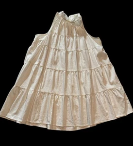 Girls White Sun Dress Flared Bow Back Tie Size 8-10 - Picture 1 of 8