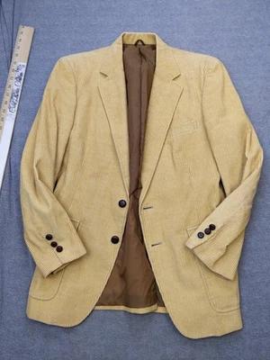 Sears Roebuck Blazer Mens 40S Medium Tan Corduroy Two Button Notch Lapel Lined - Image 1 of 4