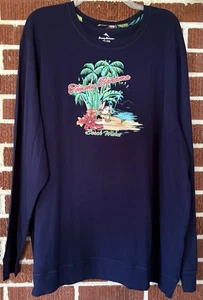 Tommy Bahama Navy “Beach Wishes” Christmas Long Sleeve T-Shirt Size XXL - Imagen 1 de 5