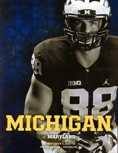 INSIDE 2016 FOOTBALL MICHIGAN VS MARYLAND NOVEMBER 5TH PROGRAM MAGAZINE - Picture 1 of 2