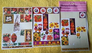 Vintage Avery Blumen-Etiketten Stickers Flowers Christmas German Folk Art - Picture 1 of 1