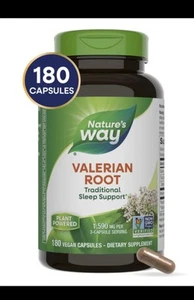 4PK Nature's Way Valerian Root Traditional Sleep Aid 180 Caps 1590 mg Exp 05/29 - Picture 1 of 5