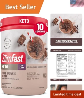 Batido de repuesto para comidas Keto - batería de brownie de caramelo, 10 porciones, bajo en carbohidratos Foto 1 de 4