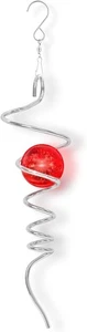 Gazing Ball Spiral Tail Wind Spinner Stabilizer:Hanging Swivel Hook & Red - Picture 1 of 7