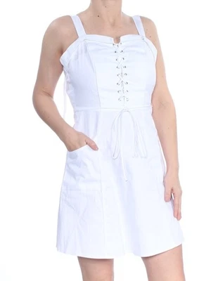 Vestido XOXO para mujer blanco con cordones correa de espagueti por encima de la rodilla XS Foto 1 de 4