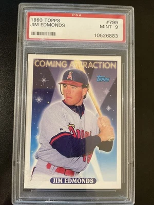 Jim Edmonds 1993 Topps #799 RC PSA 9 Foto 1 de 3