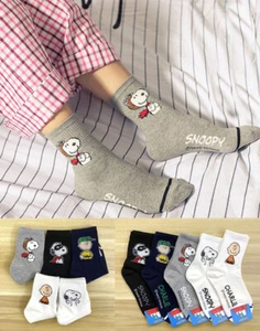 Womens Snoopy Peanuts Novelty Cartoon Ankle Socks Kawaii Harajuku Size UK 4-7  - Picture 1 of 11