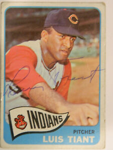 LUIS TIANT SIGNED 1965 TOPPS ROOKIE CARD (#145) -   CLEVELAND INDIANS
