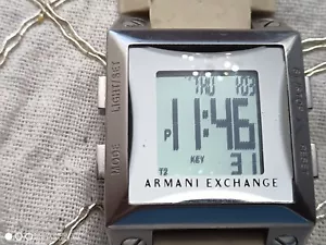 RARE ARMANI EXCHANGE AX1011 MEN DIGITAL WATCH NEW BATTERY RUNS - Picture 1 of 4