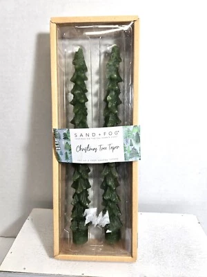 SAND & FOG VTG 12" GREEN HANDMADE CHRISTMAS TREE TAPERS-USA NEW - Image 1 of 2