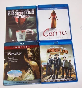 Horror Movie Blu Ray Lot: Bloodsucking Bastards, Carrie, Unborn, Zombieland 2 - Picture 1 of 3