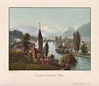 Thun Thunersee Switzerland Szwajcaria Suisse estampe etching akwaforta 1830