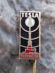 Antique Tesla Hloubetin Television Broadcasting Antenna Radio Mast Pin Badge - Picture 1 of 10