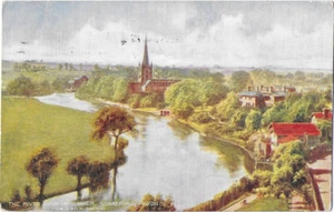 Edwardian LNWR Railway Postcard River Avon Stratford-on-Avon Summer L&NWR 1907 - Foto 1 di 2