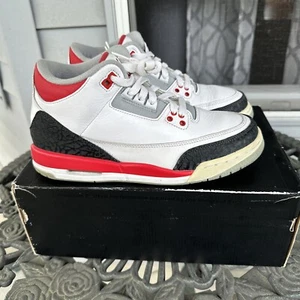 Nike Shoes Youth 7Y/W8.5 Air Jordan Retro 3 III GS "Fire Red" Bulls 398614-120 - Picture 1 of 9