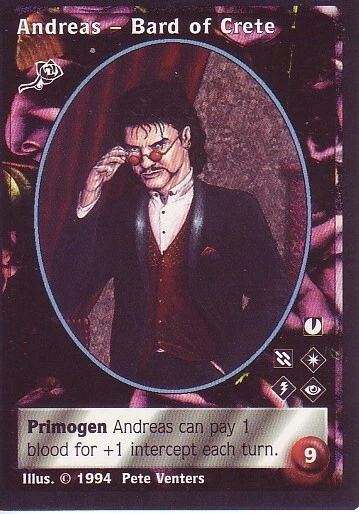 4 x Andreas, The Bard of Crete VTES CCG Jyhad VTES various - Image 1 of 1