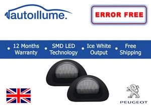 Luces LED con matrícula de licencia Peugeot 107 unidades compatibles con Canbus iluminación automática - Imagen 1 de 6