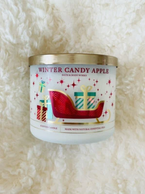 Bath & Body Works Winter Candy Apple 3 Wick Candle 14.5 oz Holiday Theme - Image 1 of 3