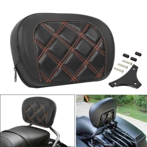 Almohadilla de respaldo de barra Sissy para pasajero para Harley Touring Softail costura naranja - Imagen 1 de 12