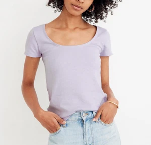 MADEWELL WOMEN'S LAVENDER SHORT SLEEVE SCOOPNECK BABY TEE TOP Sz S - Picture 1 of 4