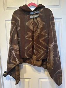 Vintage Ralph Lauren Poncho Lana Cape Scialle, Coperta Nativi Americani, Tribale - Foto 1 di 5