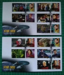 2020 STAR TREK Set of 10 Smilers on Pair of FDC Kirk Wick PMK - Picture 1 of 3