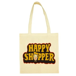Happy Shopper Tote Bag reusable shopping bag handy fun, book bag, student - Picture 1 of 3