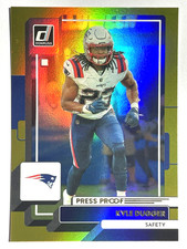 KYLE DUGGER New England Patriots 2022 Donruss GOLD HOLO PRESS PROOF Card #138
