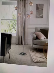 Brand New Contemporary Bella Rose Gold 5 Light Floor Lamp in Brown Box - Picture 1 of 10