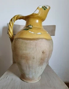 Vecchia brocca in terracotta del primo 900 in parte smaltata vaso - Picture 1 of 11