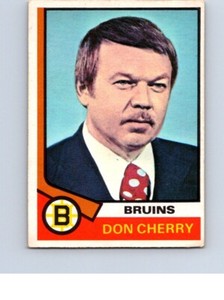 VINTAGE HOCKEY CARD OPC 1974 DON CHERRY ROOKIE CARD  BOSTON BRUINS NO116