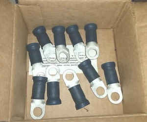 QTY-10 LUG 1/0 Ga. 1/2" STUD 321677 AMP MARCA AMPLI-BOND CAVO RAME LOTTO 10 PZ - Foto 1 di 4