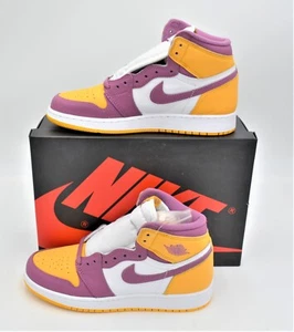 JORDAN 1 RETRO HIGH OG LAKERS SHOES GS SIZE 6Y WOMEN'S SZ 7.5 NEW 575441-706 DS - Picture 1 of 6