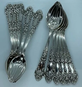 Sterling REED & BARTON Melon Grapefruit Citrus Spoon French Renaissance  Set 12 - Picture 1 of 6