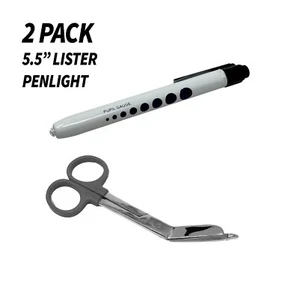 Medical Pupil Gauge Penlight + 5.5" Lister Bandage Combination Set Nurses - Picture 1 of 4