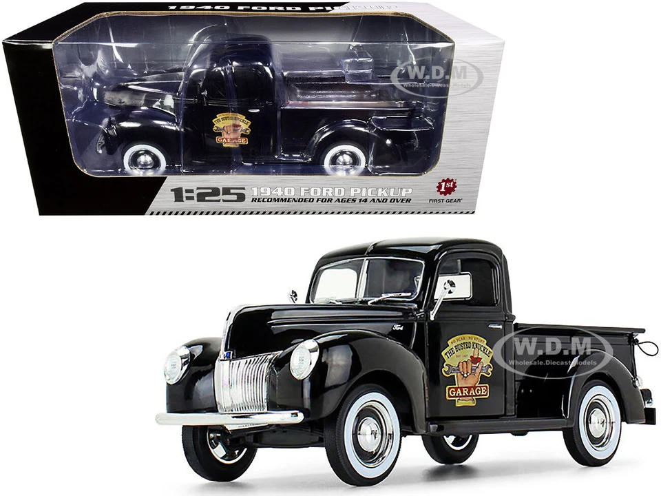 1940 Ford Pickup Truck Black The Busted Knuckle Garage 1/25 First Gear 49-0393b4